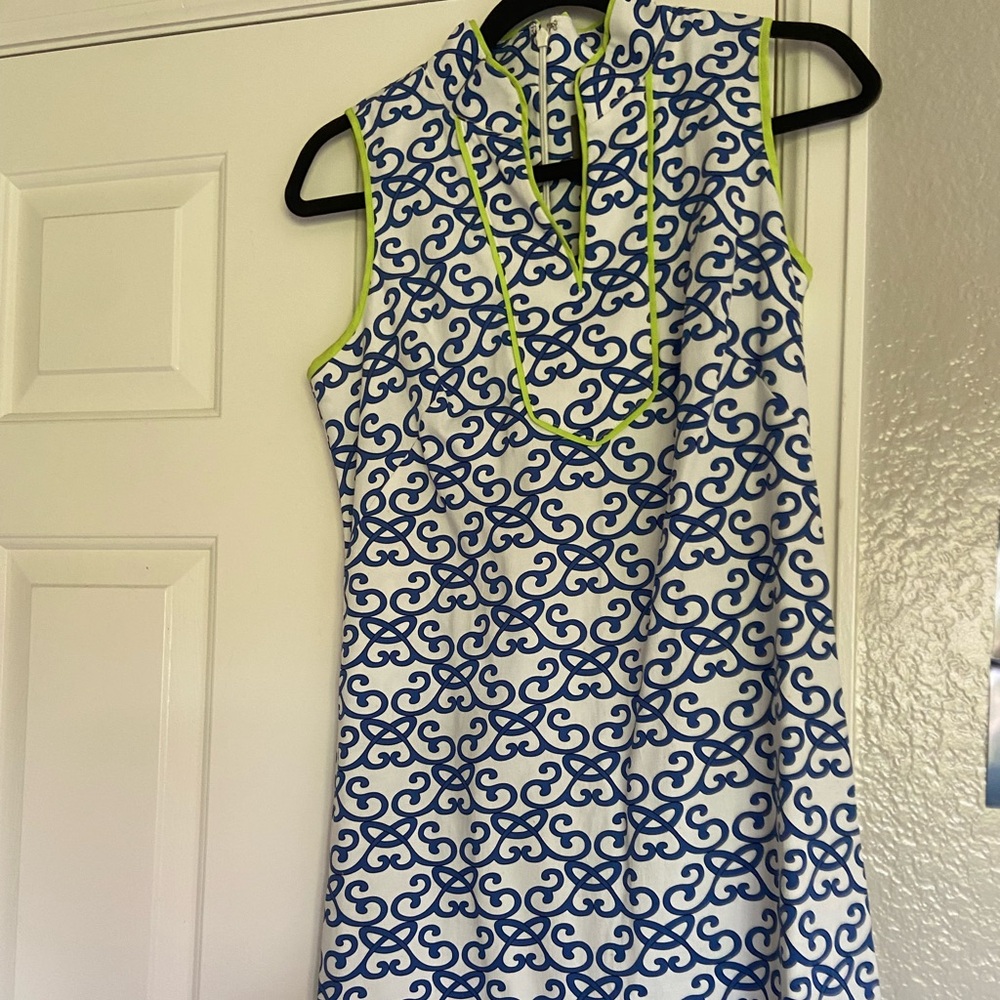 Vince Camuto Blue and White Sheath Dress